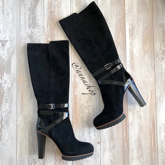 Tod's Shoes - NWT Tod’s Black Suede tall platform boots